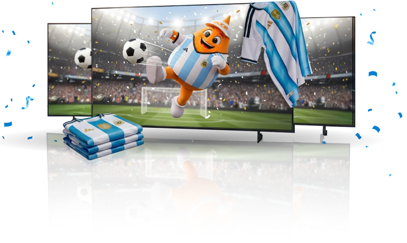 Premios: 12 TVs y 24 Camisetas de Argentina
